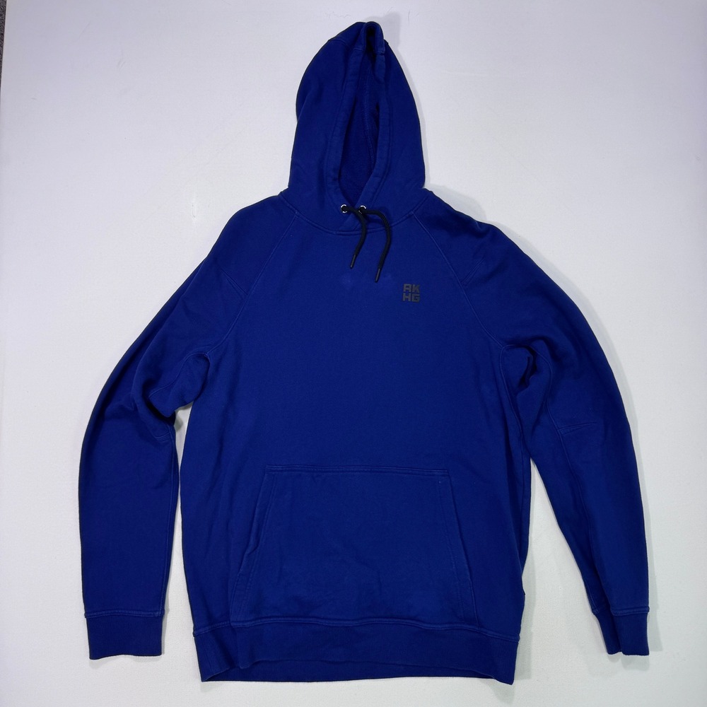 Alaskan Hardgear Duluth Trading Co Men Large Blue Tough Cotton Hoodie Sweatshirt